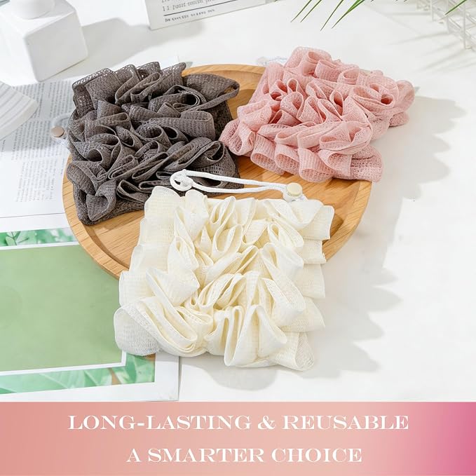 3-Pack Loofah Washcloth Combo 2-in-1, Exfoliating Soap Saver Pouch - Image 5