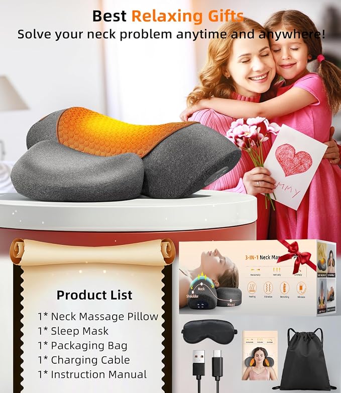 Upalled Cordless Heated Neck Massager Pillow - Image 8