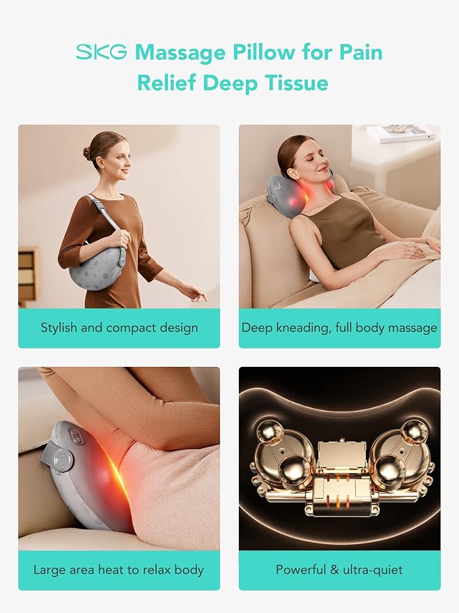 SKG Shiatsu Back Massager for Pain Relief Deep Tissue - Image 2