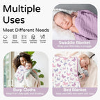 Yoofoss Hooded Baby Towels for Newborn 2 Pack 100% Muslin Organic Cotton Baby - Image 4