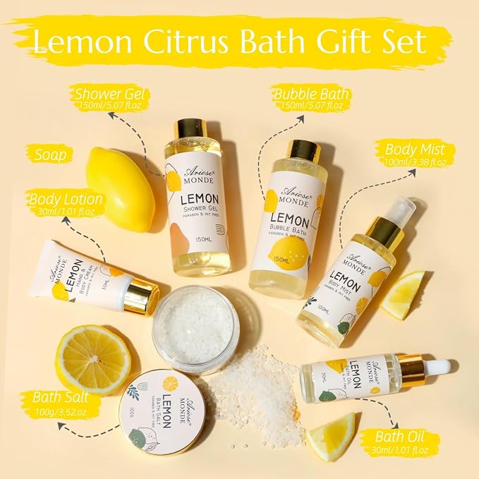 Lemon Scent Bath Spa Gift Box Set - Image 2