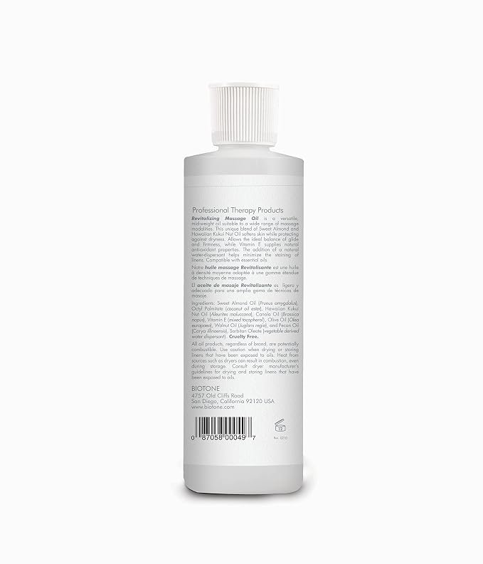 Biotone Revitalizing Unscented Massage Oil, 8 Ounce - Image 2