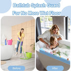 Splash Guard for Bathtub Kids, Longer Silicone Bathtub Water Guard, Toy Tray - Image 5