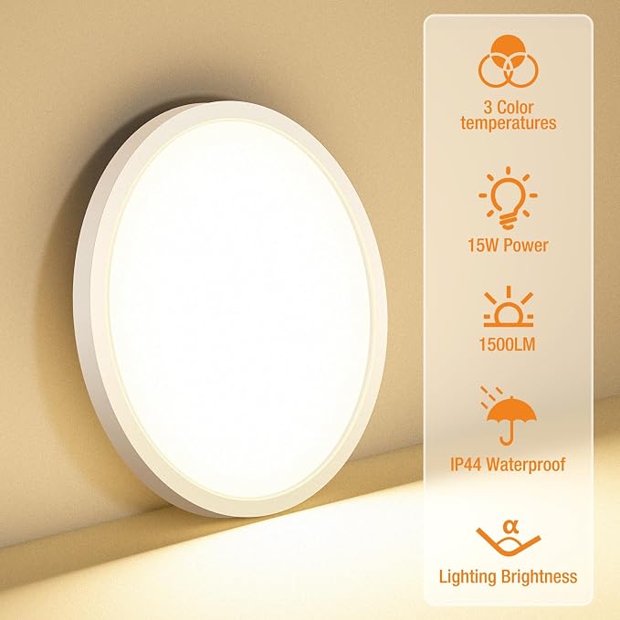 16PACK LED Flush Mount Ceiling Light Fixture, 3000K-4000K-6500K & 100W - Image 2