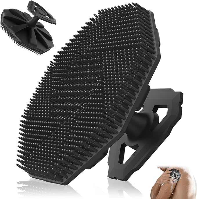 Silicone Body Scrubber, Non-Slip Handheld Cleansing Brush, Rich Foam, Deep by -100SoftSilicone-