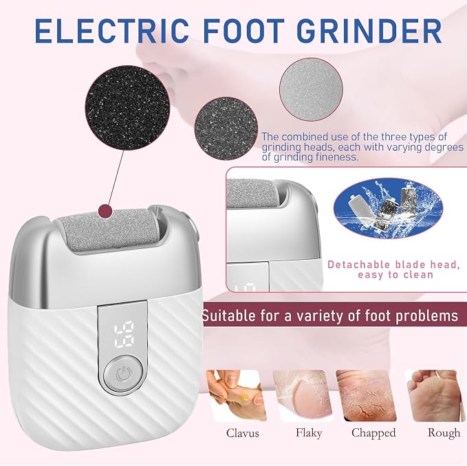 Electric Foot File with 2 Speeds & LED Display, Rechargeable Callus Remover - Image 5