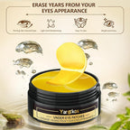 24K Gold Eye Mask 60Pcs, 5 Portable Golden Collagen Under Eye Patches, 30 Pairs - Image 4