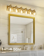 Bathroom Light Fixtures, 6 Light Brushed Gold Vanity Light, 38 Inch Modern Wall - Image 6