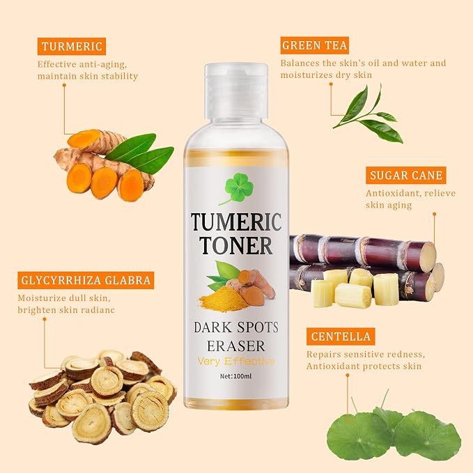 Toner for Dark Spots Turmeric Dark Spot Corrector, Facial Toner for Acne Prone - Image 5