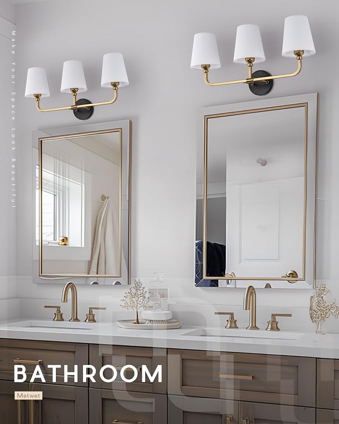 Bathroom Light Fixtures, 3-Light Wall Sconce, Modern Sconces Wall Lighting - Image 4