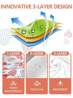 Years calm Terry Lined Shower Cap, Triple Layer Heart Motifs, Waterproof - Image 3