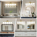 FonmYim Brushed Gold Bathroom Light Fixtures, 5-Light Modern Vanity Light Over - Image 3