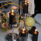 Set of 20 Black Pillar Candles, Dripless and Smokeless Dinner Candle, 2x4” - Image 5