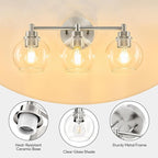 VONLUCE Bathroom Light Fixtures, 3-Light Vanity Light - Image 4