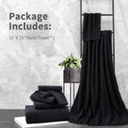 Black Hand Towels Set 2 Pack-16“x31”, Ultra Soft Microfibers Bathroom Towel Set - Image 7