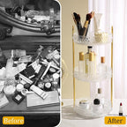 Fangoo 3 Tiers Clear Rotating Makeup Organizer - Image 4