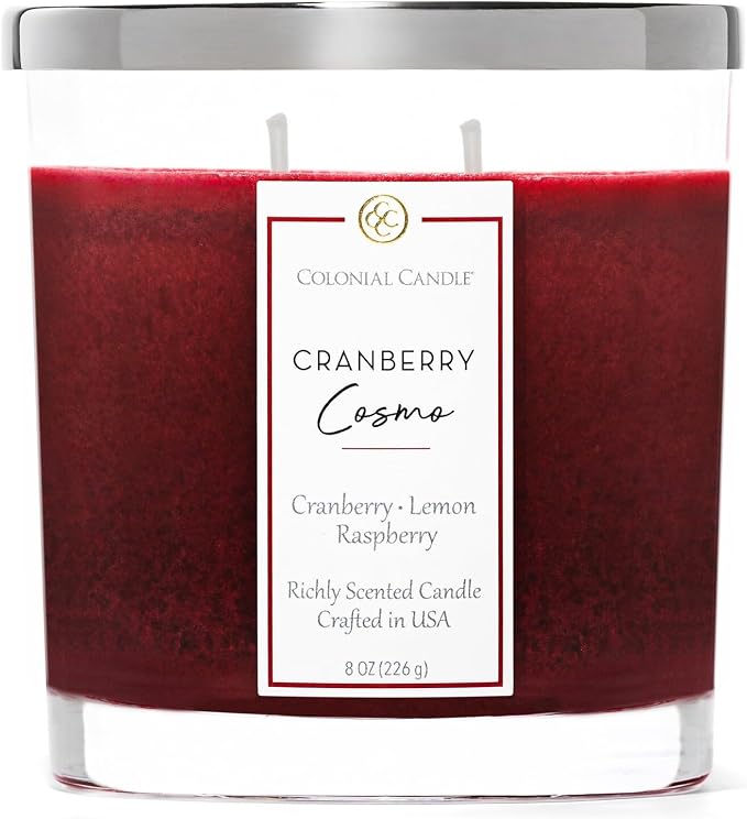 Colonial Candle Cranberry Cosmo Scented Candle Jar, Highly Fragranced Candles by ColonialCandle