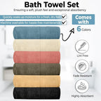 QUBA LINEN Hotel & Spa 100% Cotton Bath Towels Pack of 6, Ultra Soft, Quick Dry - Image 4