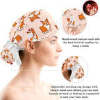 Adjustable Brown Dachshund Dog Blue Surgical Scrub Cap - Image 3