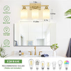 MOKATNG 3-Light Bathroom Light Fixtures, Brushed Gold Vanity Light - Image 7