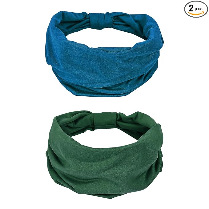 GiLi 2 Pack Wide Headbands for Women Boho African Knotted Non Slip Fashion Hair by GiLi