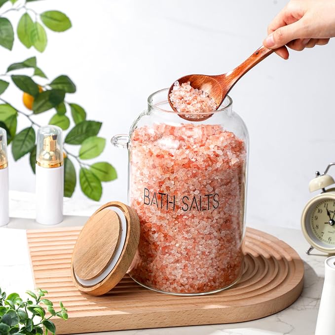 SiliFine 2 Pcs 94 oz Bath Salts Glass Jar - Image 4