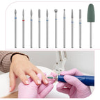 10 PCS Nail Drill Bits Set, Russian Manicure Drill Bits, Cuticle Remover Nail - Image 3