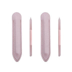 2 Pcs Transparent Pink Glass Cuticle Pusher Tool by Unknown