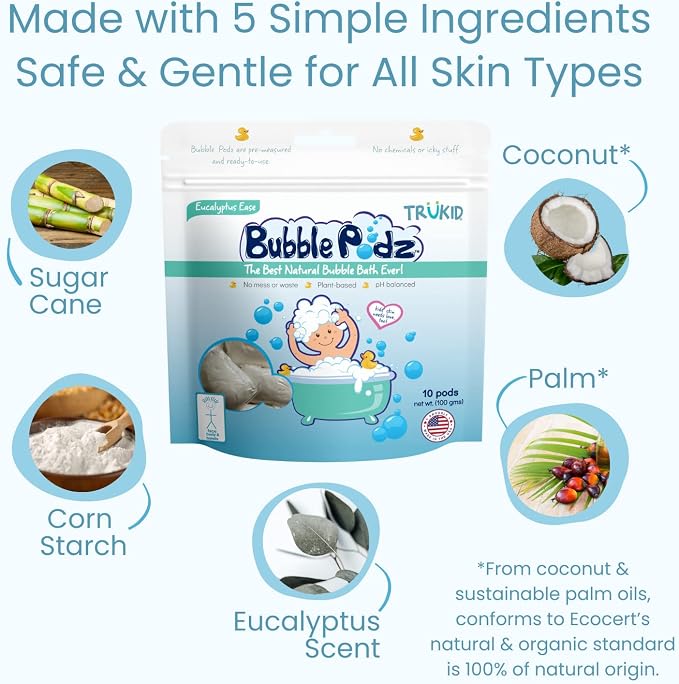 TruKid Bubble Podz Bubble Bath for Kids, & Babies, Tear Free Gentle & - Image 6