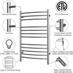 HEATGENE Towel Warmer Gun Grey, Electric Hot Towel Rails, Wall-Mounted Large 12 - Image 2