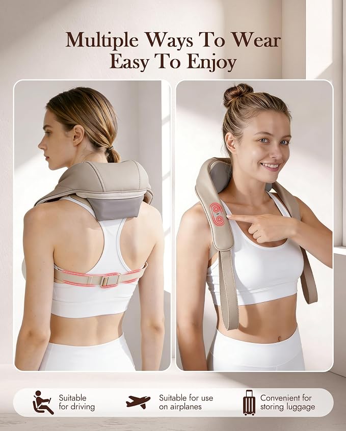 Neck Massager with Heat Cordless: Shiatsu Back Shoulder Massage Tools - Image 5