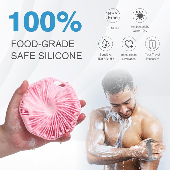 2Pcs Silicone Body Scrubber, Exfoliating Body Scrubbers - Image 2