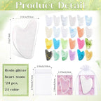 Sherr 24 Sets Gua Sha Facial Tools Bulk Resin Heart Shaped Guasha Boards - Image 2