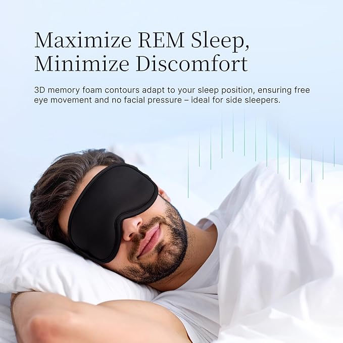 Nox Sleep 3D Sleep Mask for Men, 100% Blackout Eye Mask for Sleep, Ice Silk - Image 5
