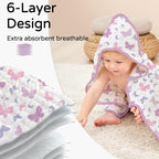 Yoofoss Hooded Baby Towels for Newborn 2 Pack 100% Muslin Organic Cotton Baby - Image 3