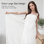 REDKISS White Microfiber Towels Set of 6-35x70 Inches Oversized Bath Sheets - Image 6