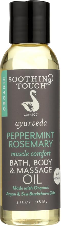 Soothing Touch Peppermint Rosemary Organic Bath, Body & Massage Oil, 4 Fl Oz by Soothing+Touch