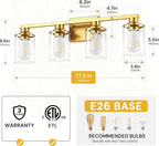 L LOHAS LED Gold Bathroom Light Fixtures - Image 2