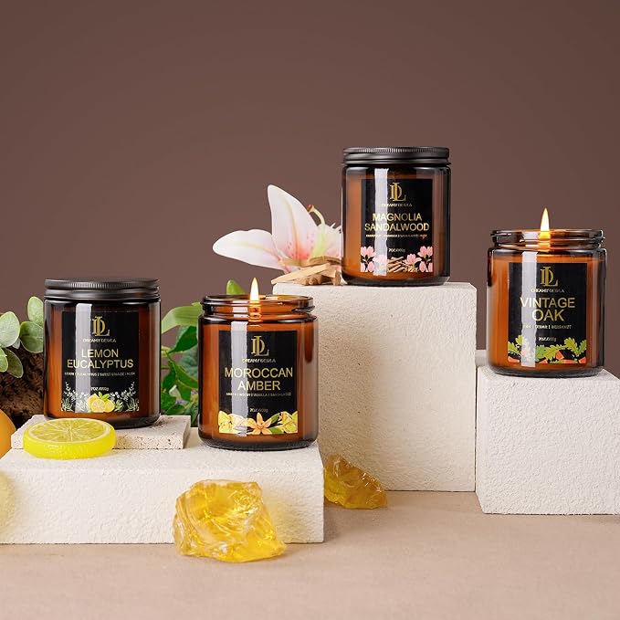 Magnolia & Sandalwood Scented Candles, Soy Candle - Image 6