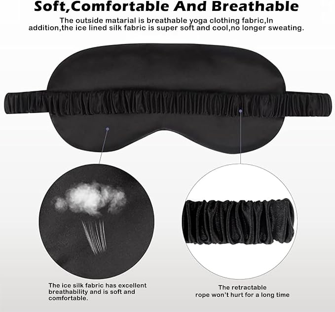 12PACK Silky Sleep Masks Satin Eye Mask Silk Eyes Cover - Image 3