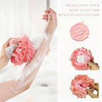 2-Pack Loofah Washcloth Combo 2-in-1, Exfoliating Soap Saver Pouch - Image 2