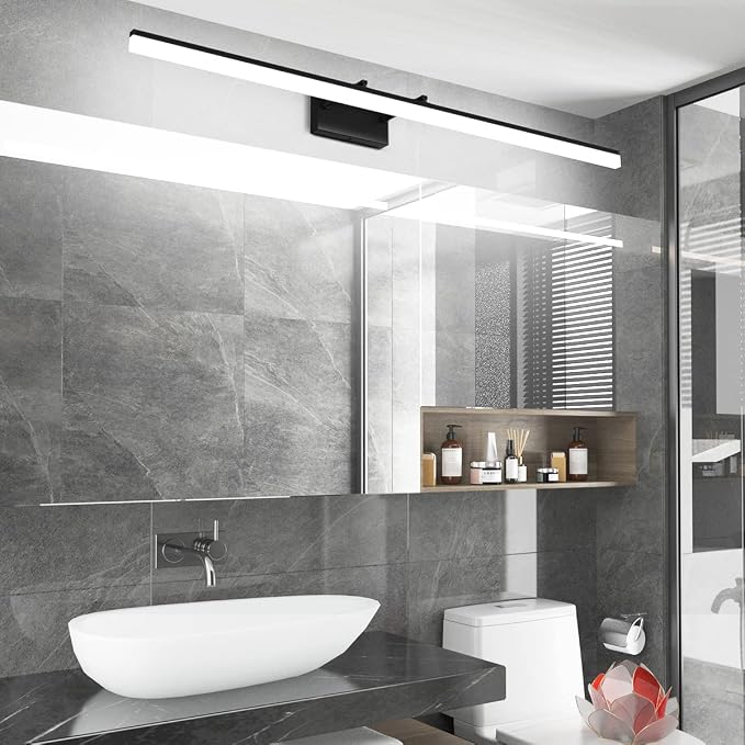Aipsun 48inch Black Bathroom Llight Fixtures LED Vanity Light Adjustable Modern - Image 3