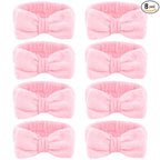 CIEHER 8 Pcs Pink Spa Headbands by CIEHER
