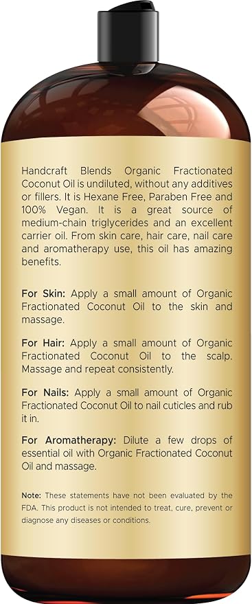 Handcraft Blends Organic Fractionated Coconut Oil | 100% Pure and Natural | - Image 2