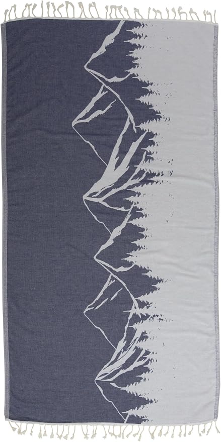 InfuseZen Turkish Towel with Mountain Landscape – 100% Organic Turkish Cotton by InfuseZen