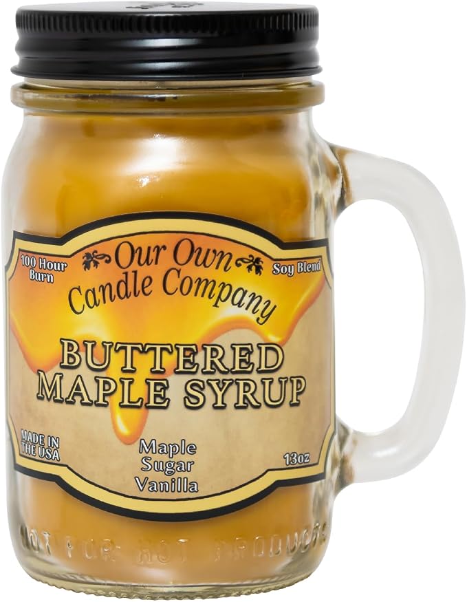 Our Own Candle Company Buttered Maple Syrup Scented 13 Ounce Mason Jar Candle by OurOwnCandleCompanycandles