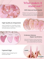 Rena Chris Gua Sha Facial Tools, Rose Quartz Guasha Tool - Image 4