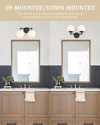 AKEZON 2-Light Black Bathroom Vanity Light Fixture, Modern Minimalist Vanity - Image 7