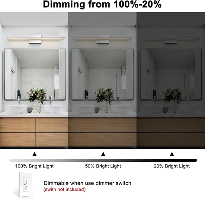 LED Modern Bathroom Vanity Light Fixtures 24W Dimmable 5CCT LED Vanity Light - Image 4