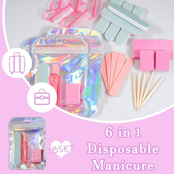 Disposable Manicure Kit Professional, 18 Set Press On Nail Tool Kit - Image 2